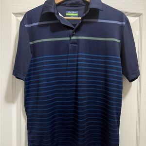 Hogan Blue Polo Golf Shirt with Gradient Stripes.